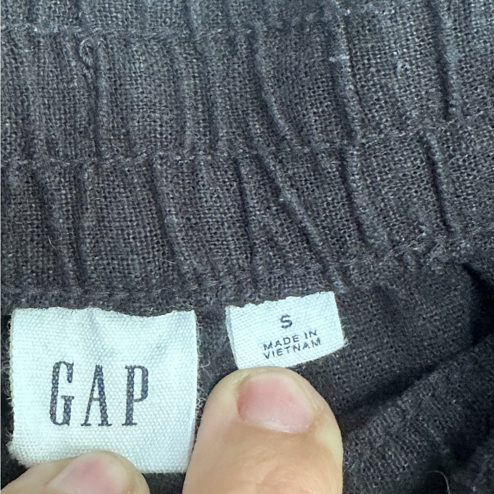GAP Linen Blend Black Shorts Size S Drawstring Summer Classic A167 - Picture 2 of 6
